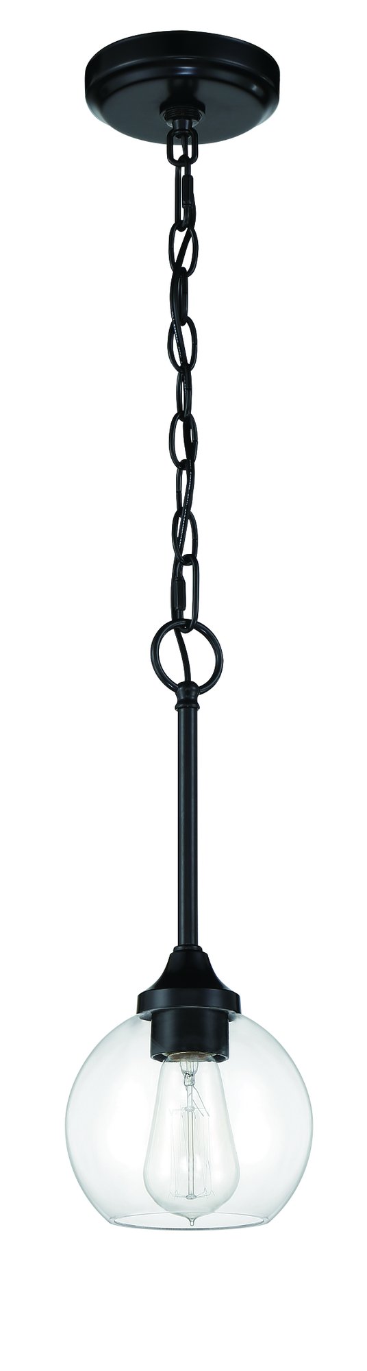 Glenda 1 Light 6" Mini Pendant in Flat Black