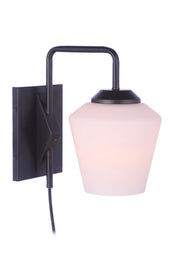 Rive 1 Light 6.5" Plug-In Wall Sconce in Flat Black