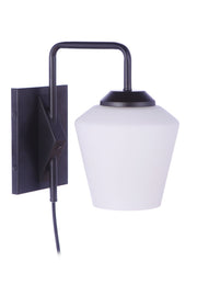 Rive 1 Light 6.5" Plug-In Wall Sconce in Flat Black