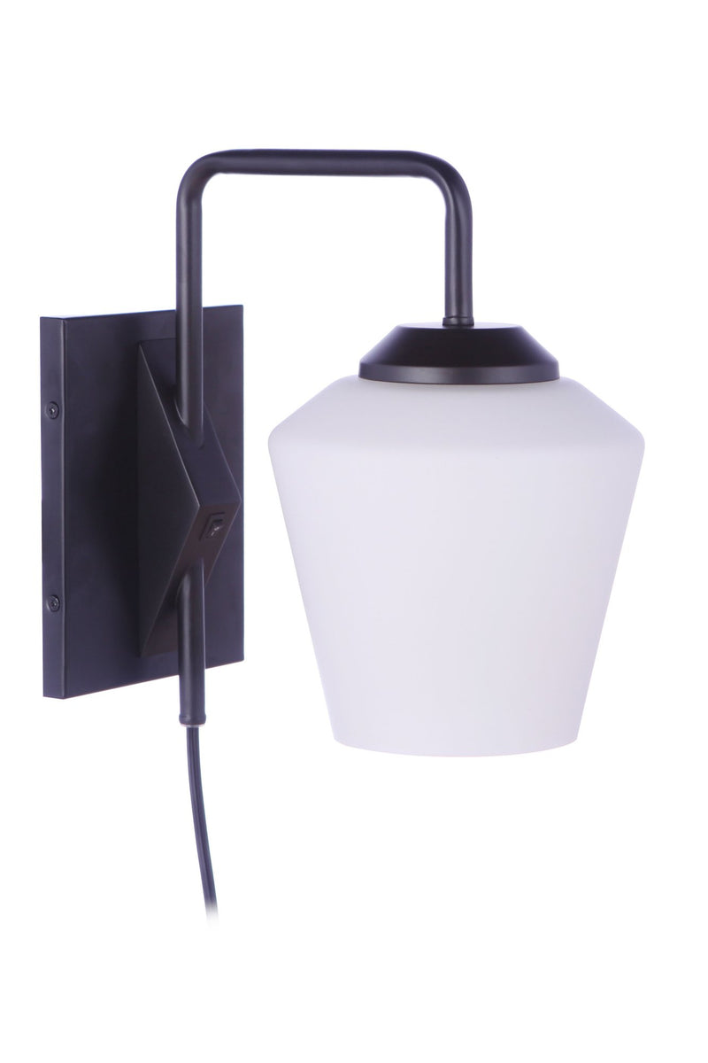Rive 1 Light 6.5" Plug-In Wall Sconce in Flat Black