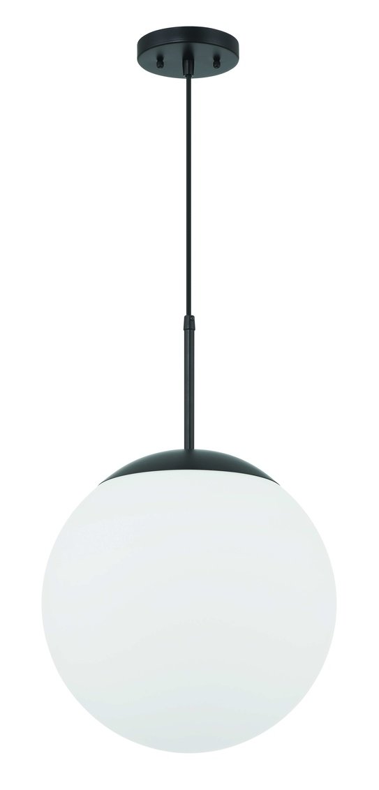 Gaze 1 Light 12" Pendant in Flat Black