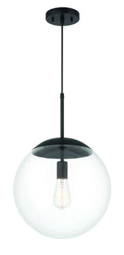 Gaze 1 Light 12" Pendant in Flat Black