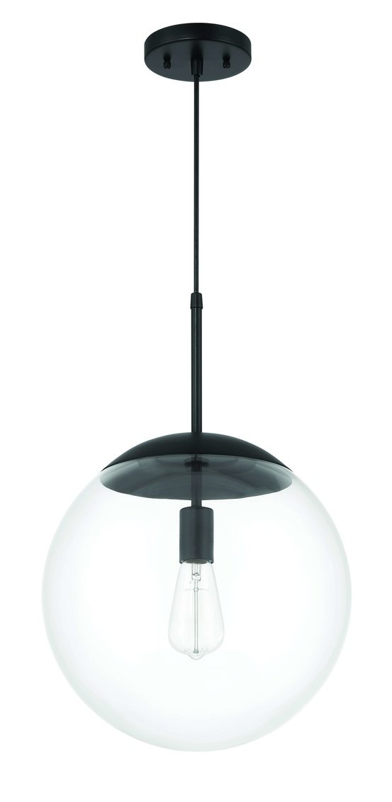Gaze 1 Light 12" Pendant in Flat Black