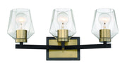 Avante Grand 3 Light 20.5" Vanity in Flat Black/Satin Brass