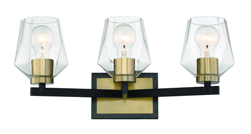 Avante Grand 3 Light 20.5" Vanity in Flat Black/Satin Brass