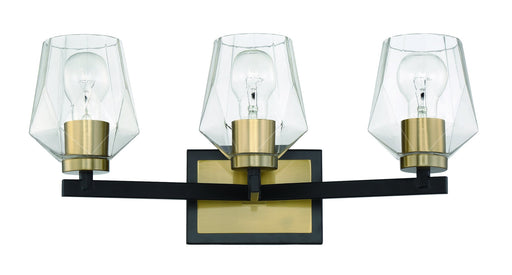 Avante Grand 3 Light 20.5" Vanity in Flat Black/Satin Brass