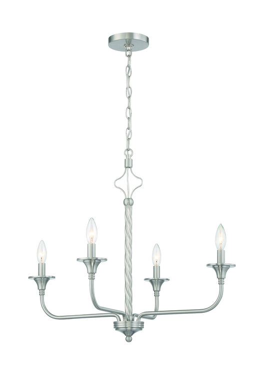 Jolenne 4 Light 26" Chandelier in Brushed Polished Nickel