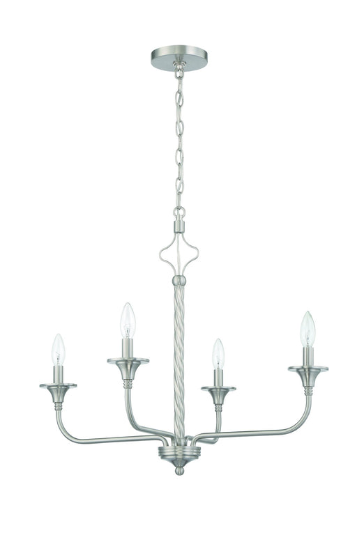 Jolenne 4 Light 26" Chandelier in Brushed Polished Nickel
