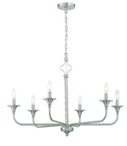 Jolenne 6 Light 32" Chandelier in Brushed Polished Nickel