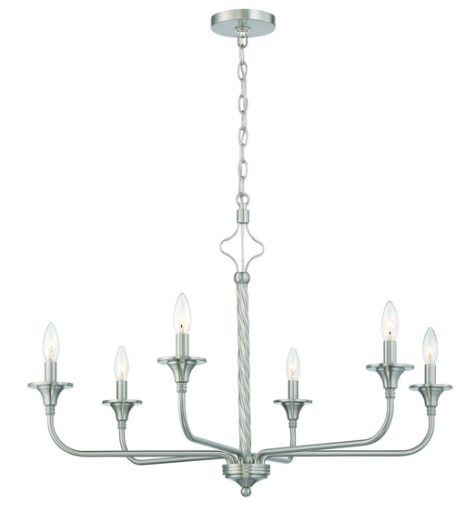 Jolenne 6 Light 32" Chandelier in Brushed Polished Nickel