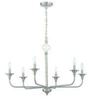 Jolenne 6 Light 32" Chandelier in Brushed Polished Nickel