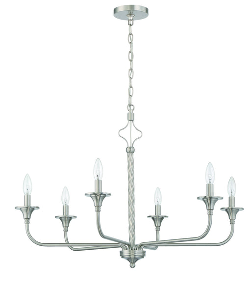 Jolenne 6 Light 32" Chandelier in Brushed Polished Nickel