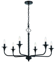 Jolenne 6 Light 32" Chandelier in Flat Black