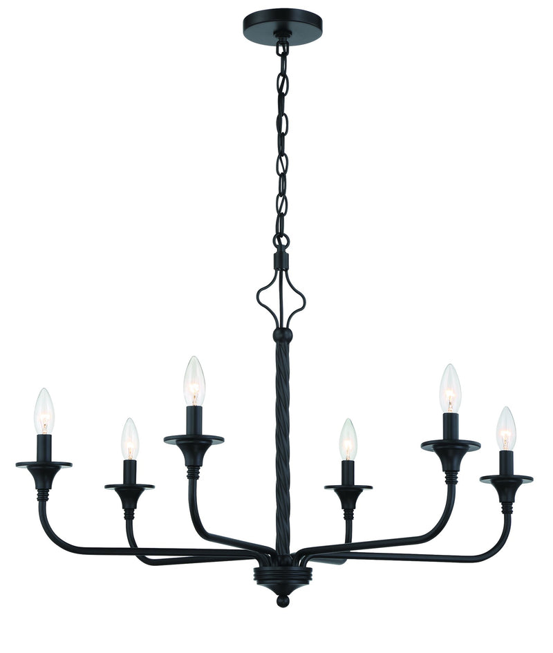Jolenne 6 Light 32" Chandelier in Flat Black