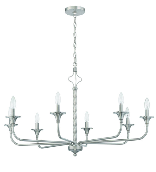 Jolenne 8 Light 38" Chandelier in Brushed Polished Nickel