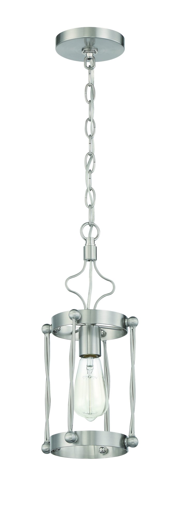 Jolenne 1 Light 7" Mini Pendant in Brushed Polished Nickel