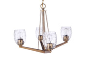 Guiding Star 4 Light 21.5" Chandelier in Satin Brass