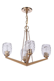 Guiding Star 4 Light 21.5" Chandelier in Satin Brass