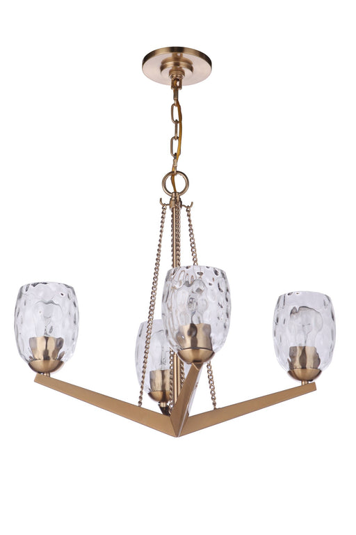 Guiding Star 4 Light 21.5" Chandelier in Satin Brass
