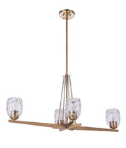 Guiding Star 4 Light 14.38" Linear Chandelier in Satin Brass