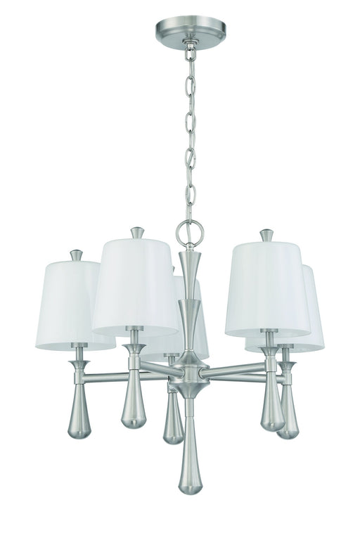 Palmer 5 Light 21" Mini Chandelier in Brushed Polished Nickel