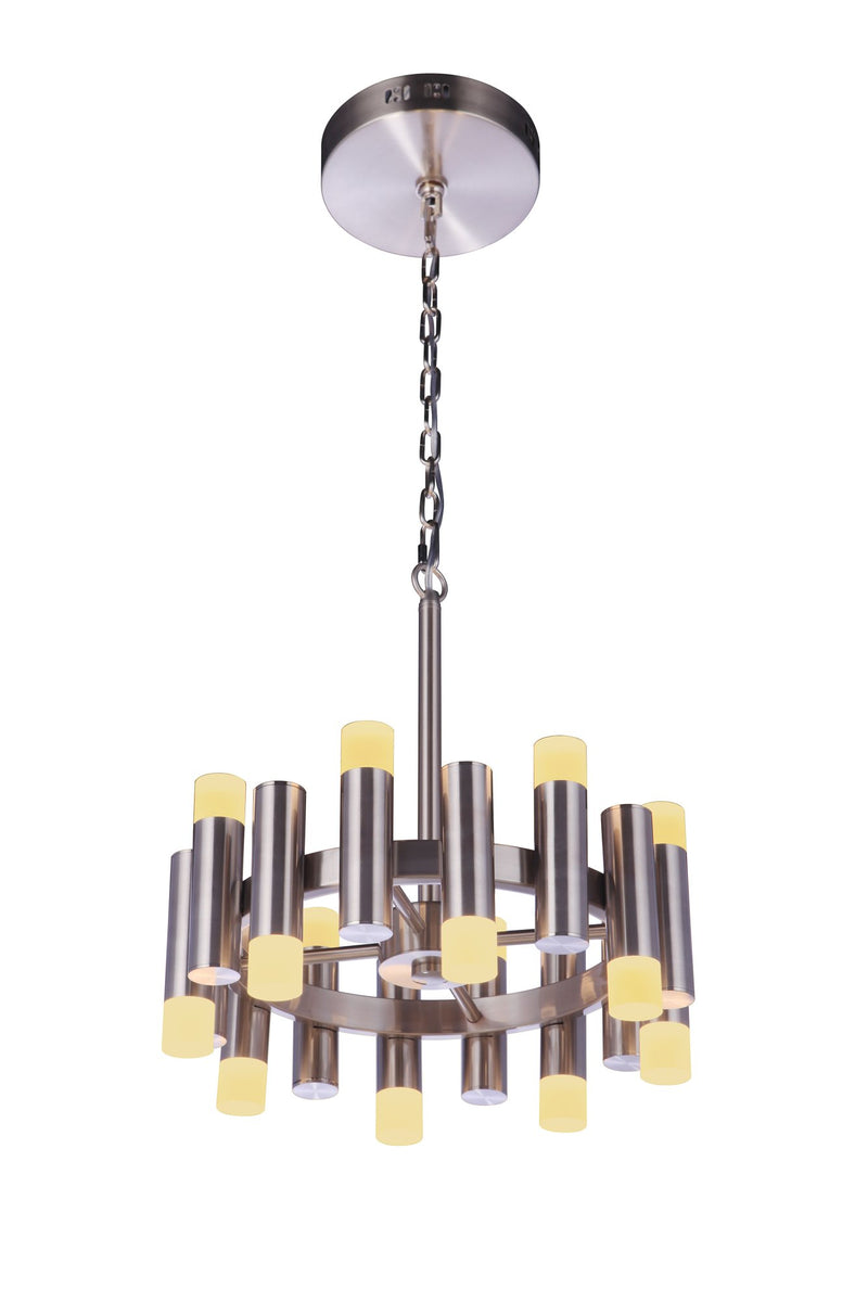 Simple Lux 20 Light 20" LED Chandelier in Brushed Polished Nickel