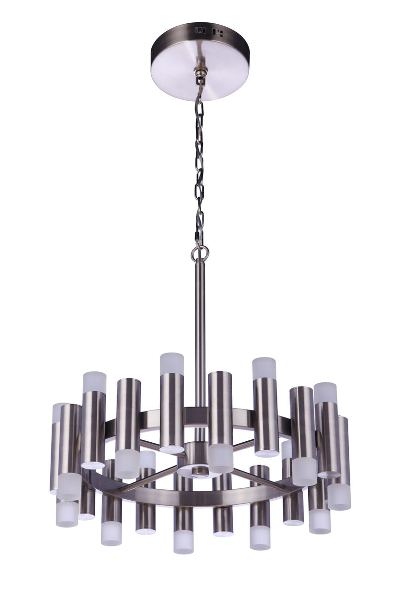 Simple Lux 20 Light 20" LED Chandelier in Brushed Polished Nickel