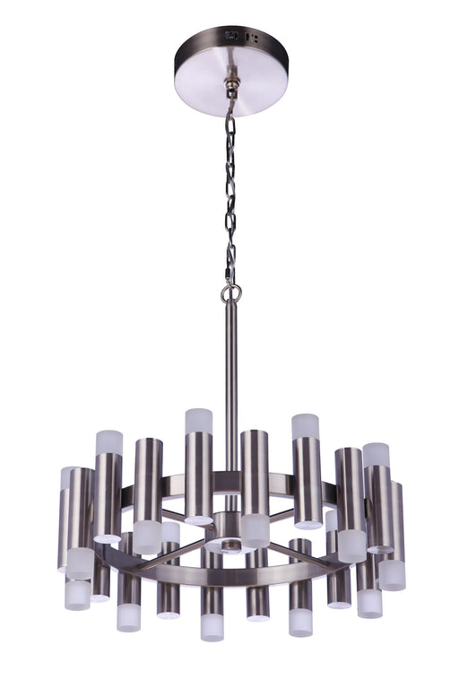 Simple Lux 20 Light 20" LED Chandelier in Brushed Polished Nickel