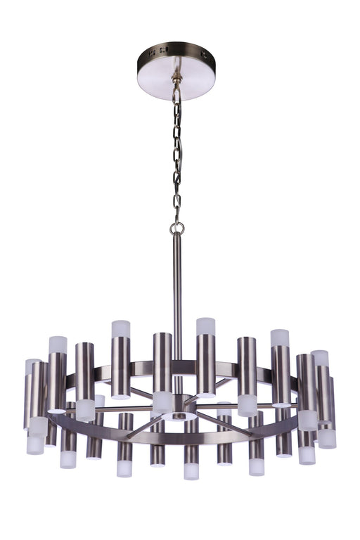 Simple Lux 24 Light 27" LED Chandelier in Brushed Polished Nickel