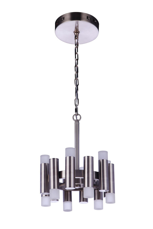 Simple Lux 12 Light 12" LED Convertible Semi Flush in Brushed Polished Nickel