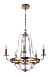 Graclyn 5 Light 24.25" Chandelier in Satin Brass