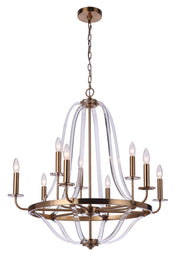 Graclyn 9 Light 30.5" Chandelier in Satin Brass