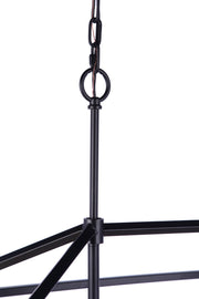 Aaron 6 Light 19" Island in Flat Black/Satin Brass