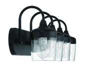 Wrenn 4 Light 30" Vanity in Flat Black