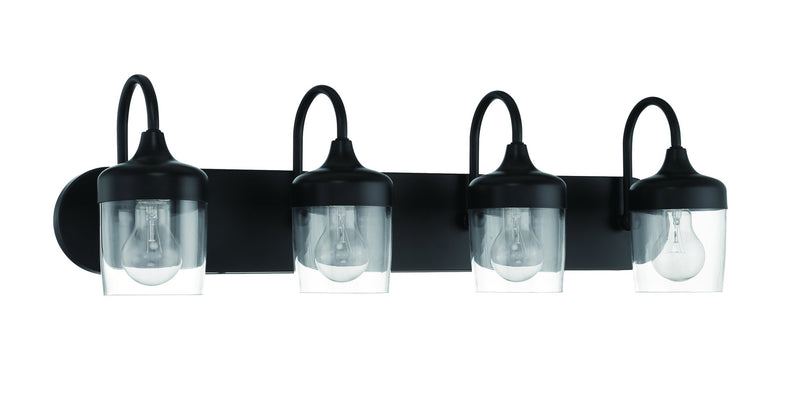 Wrenn 4 Light 30" Vanity in Flat Black