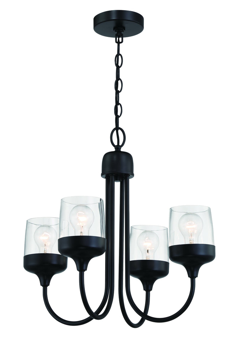 Wrenn 4 Light 20" Chandelier in Flat Black