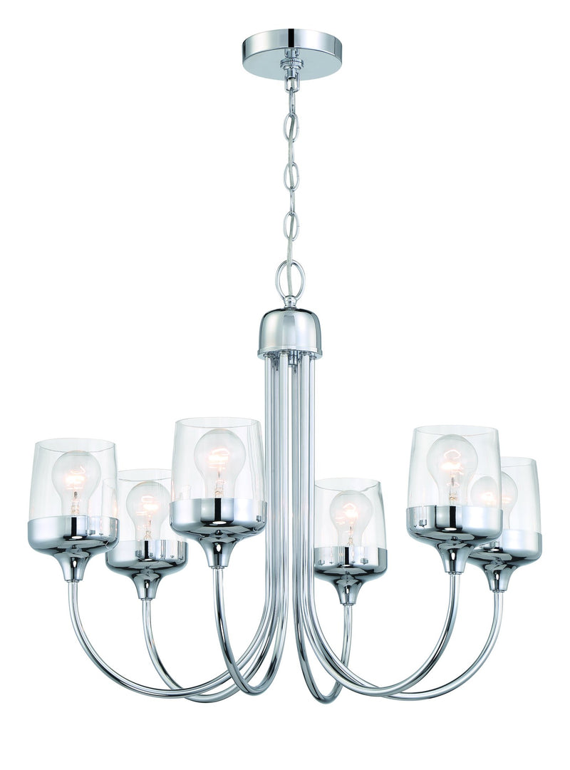 Wrenn 6 Light 26" Chandelier in Chrome