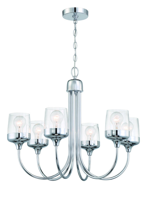 Wrenn 6 Light 26" Chandelier in Chrome