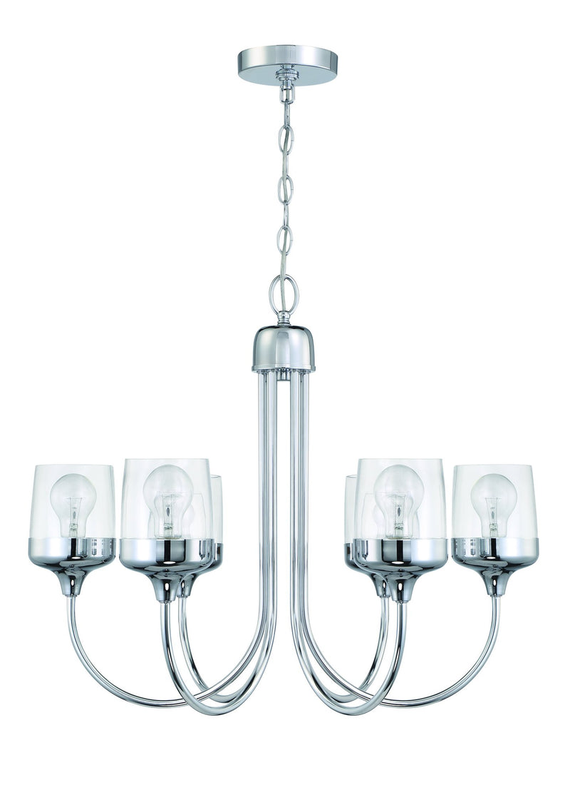 Wrenn 6 Light 26" Chandelier in Chrome