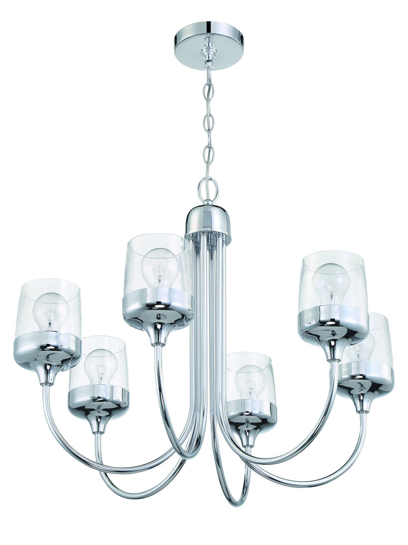 Wrenn 6 Light 26" Chandelier in Chrome