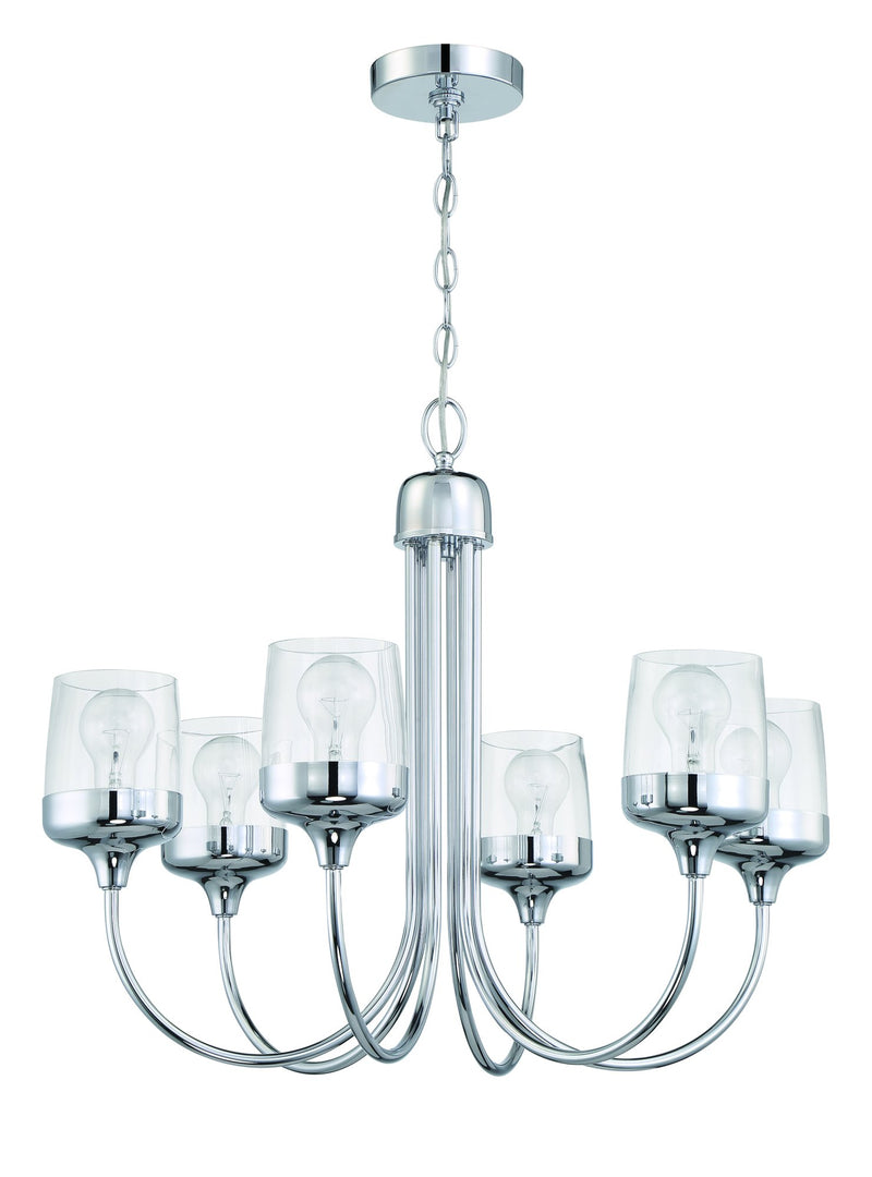 Wrenn 6 Light 26" Chandelier in Chrome