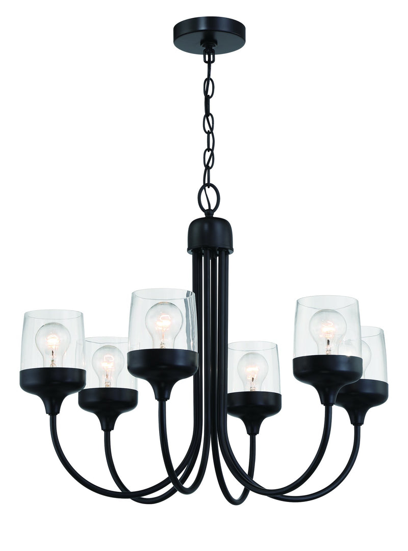Wrenn 6 Light 26" Chandelier in Flat Black