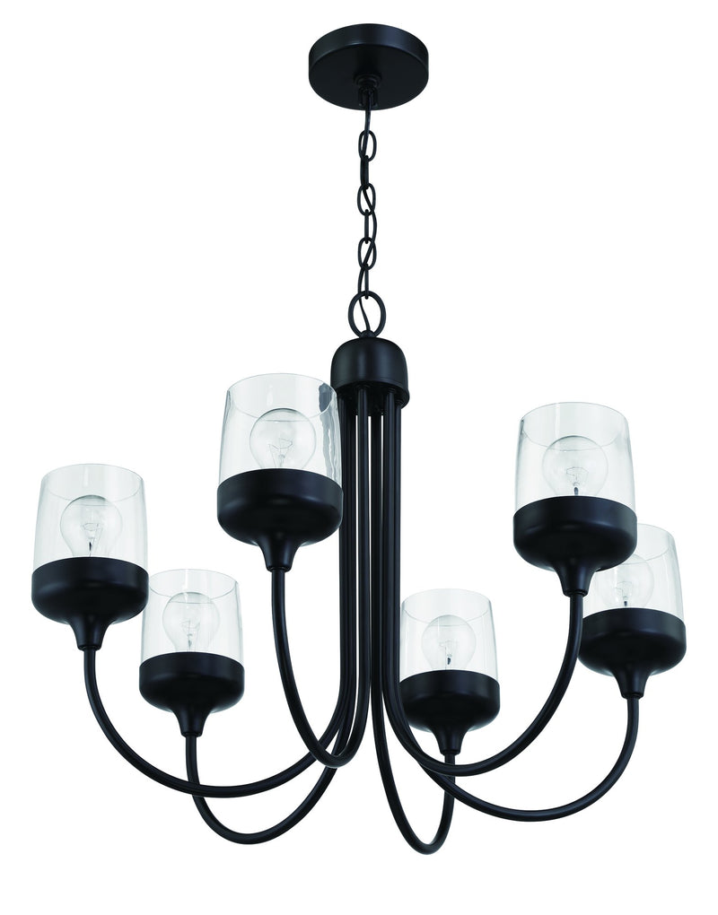 Wrenn 6 Light 26" Chandelier in Flat Black