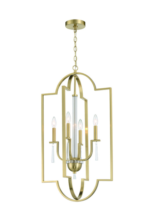 Fortuna 4 Light 19" Foyer in Satin Brass