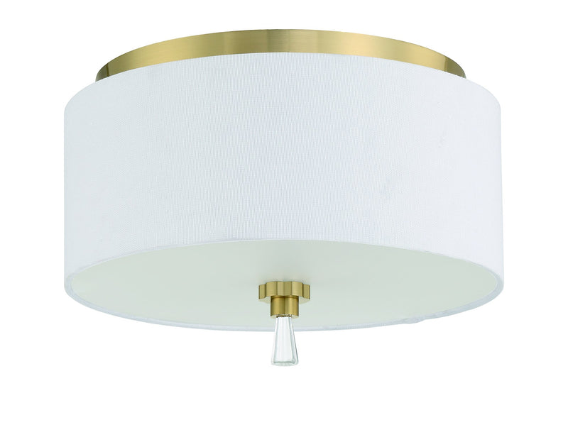 Fortuna 2 Light 12" Flushmount in Satin Brass