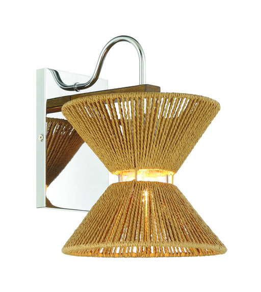 Serena 1 Light 9" Wall Sconce in Chrome/Walnut
