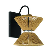 Serena 1 Light 9" Wall Sconce in Flat Black/Walnut