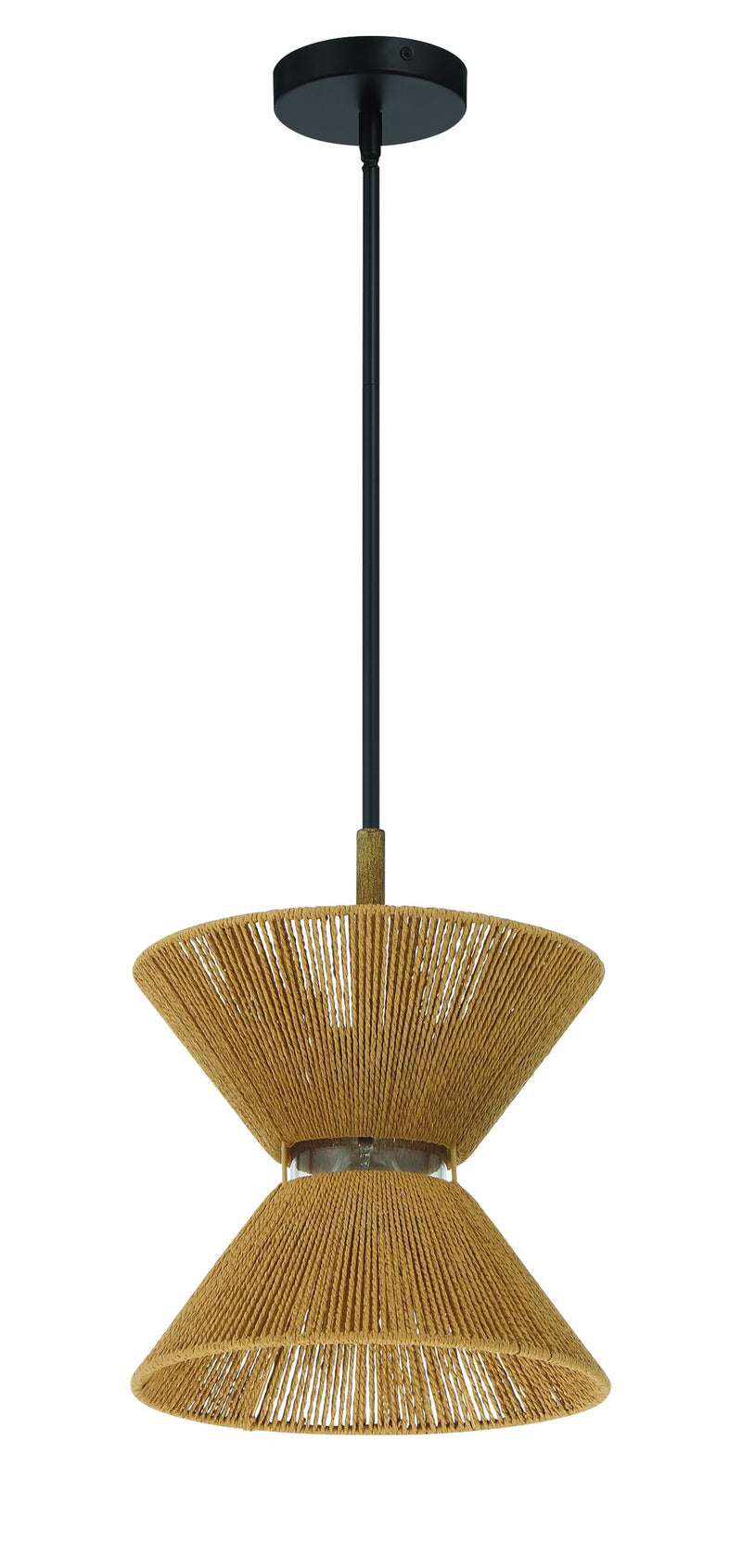 Serena 1 Light 12.13" Pendant in Flat Black/Walnut