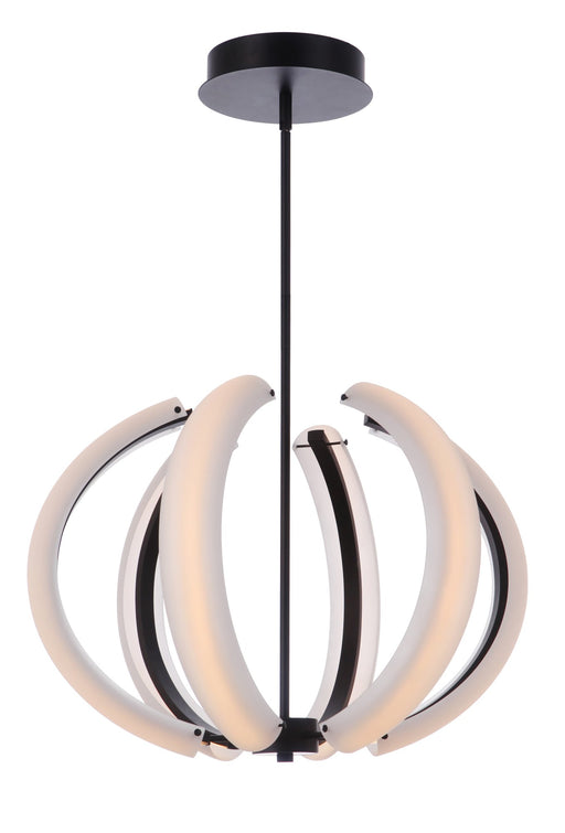 Unwind Small LED Pendant in Flat Black
