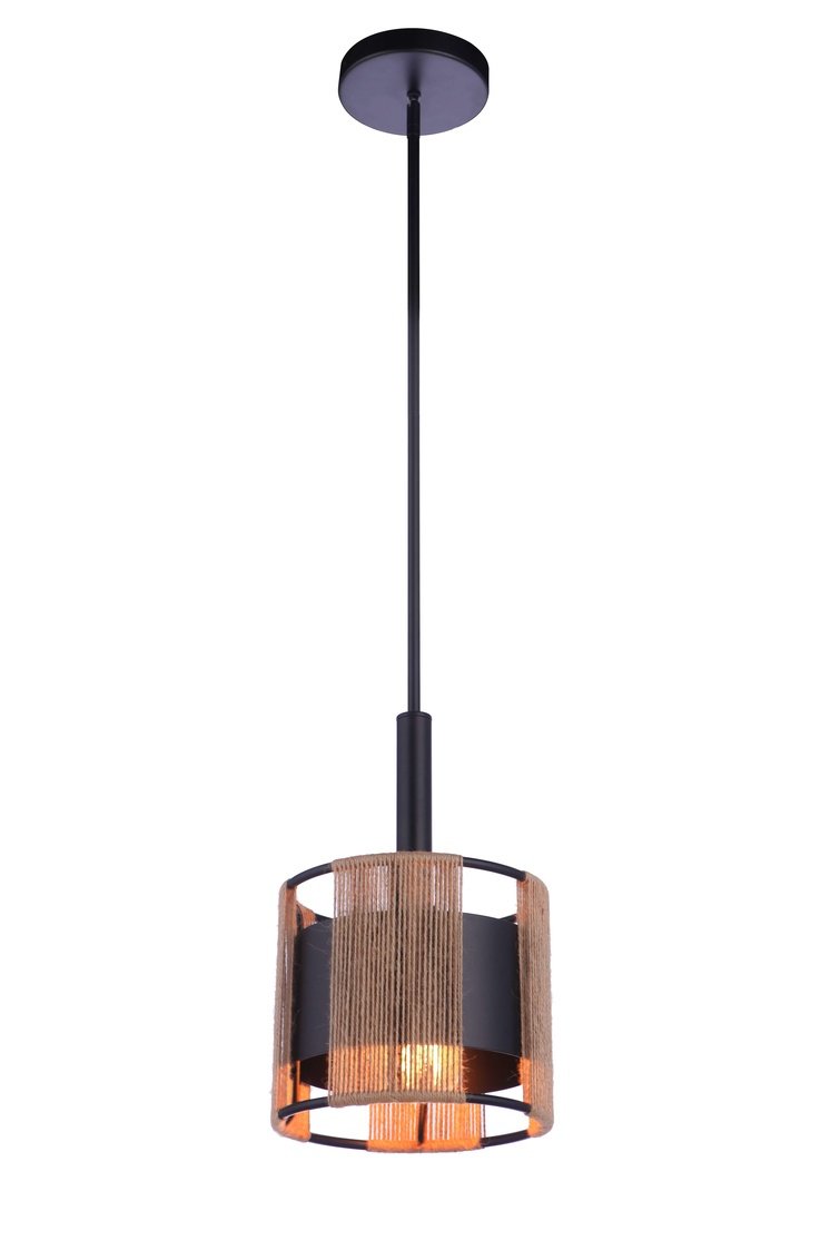 Kensey 1 Light 9.13" Mini Pendant in Flat Black